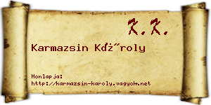 Karmazsin Károly névjegykártya
