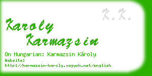 karoly karmazsin business card